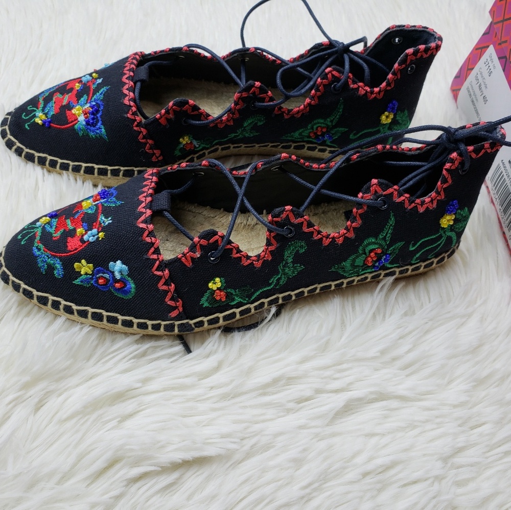 Tory Burch Sonoma Embroidered Gillie Espadrille - Picture 7 of 8
